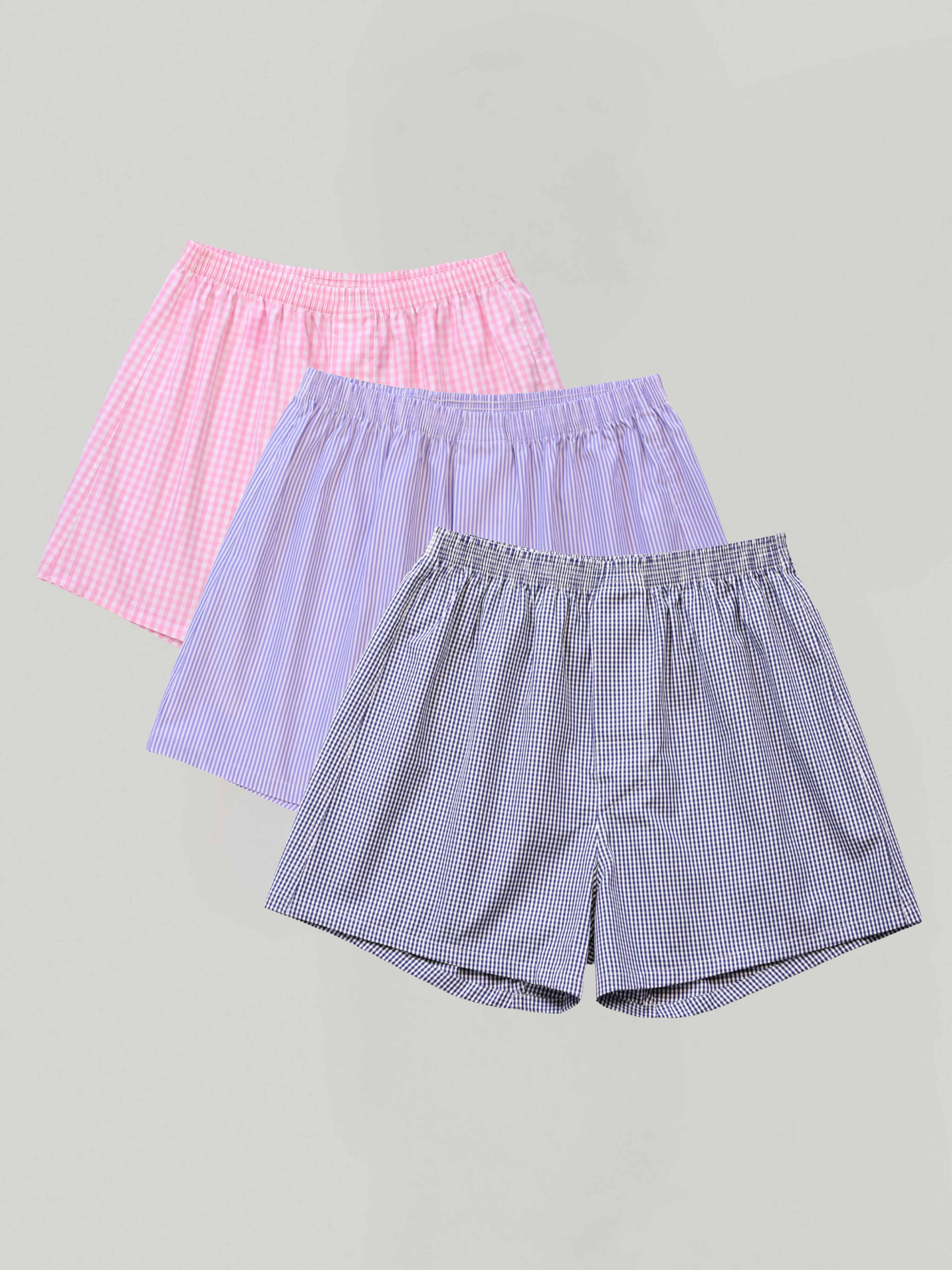 3-pack | Lilac Pinstripe, Navy & Pink Gingham