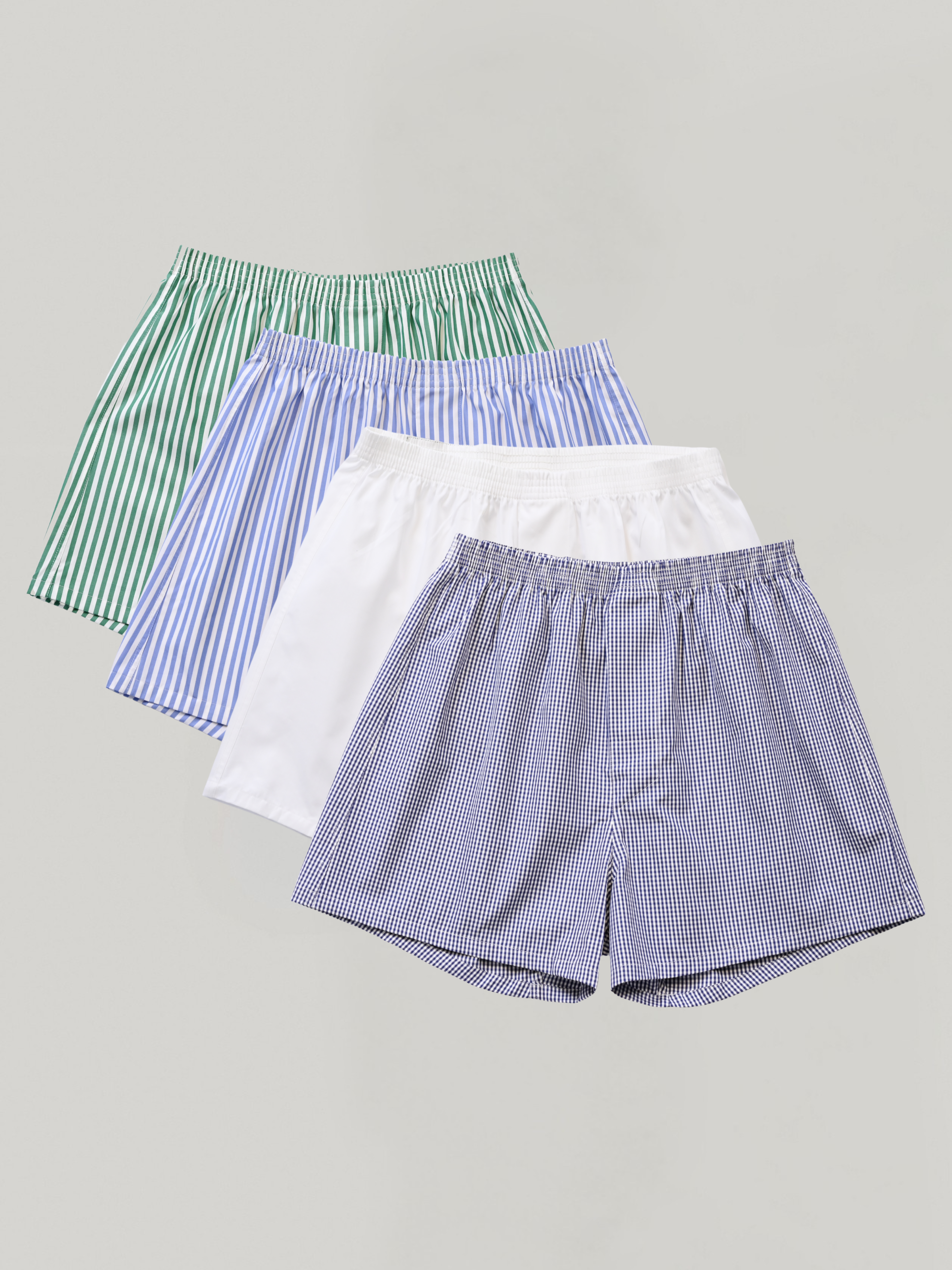 4-pack | Green Bengal, Oxford Stripe, Alpine White & Navy Gingham