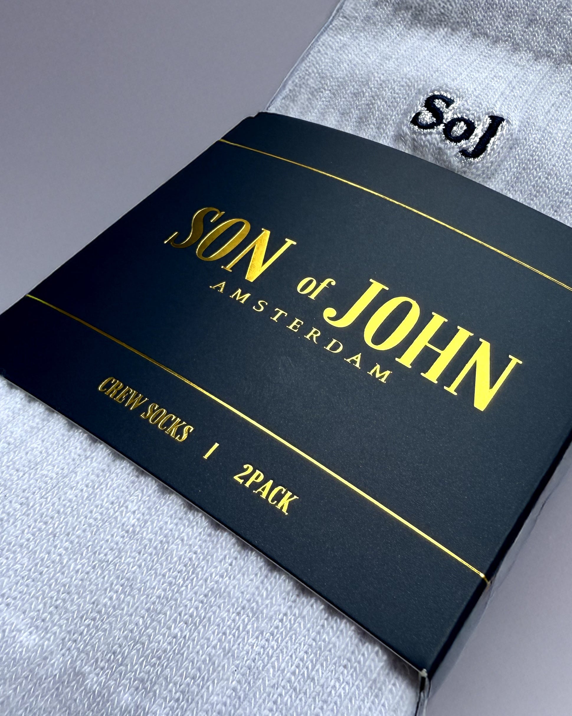 2-PACK | WHITE SOCKS | DARK BLUE & DARK RED LOGO