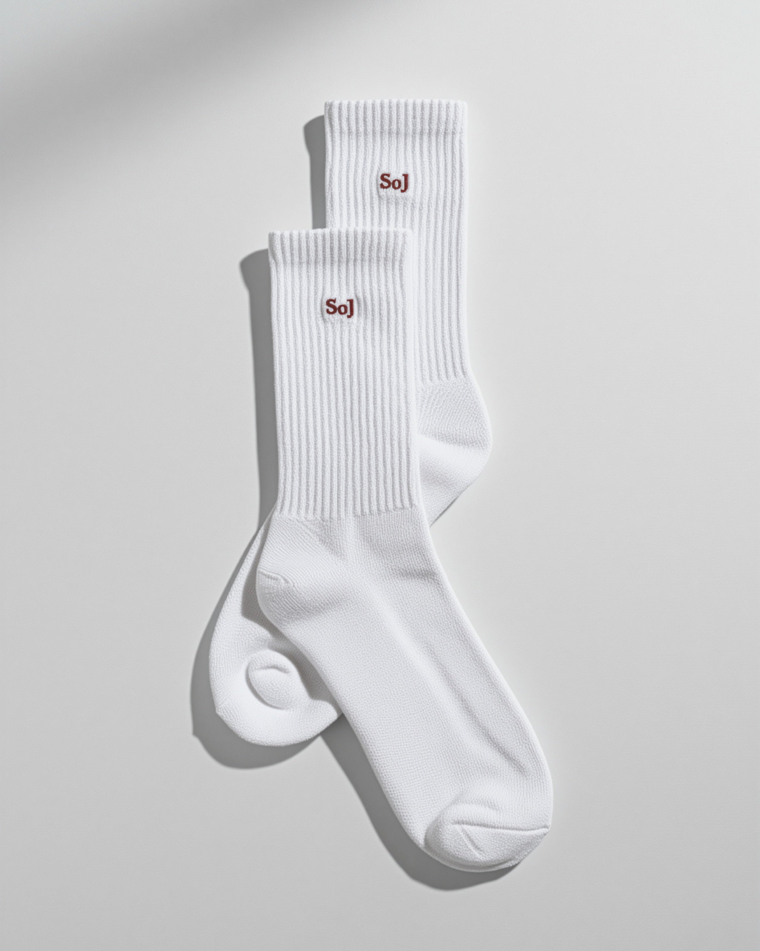2-PACK | WHITE SOCKS | DARK BLUE & DARK RED LOGO