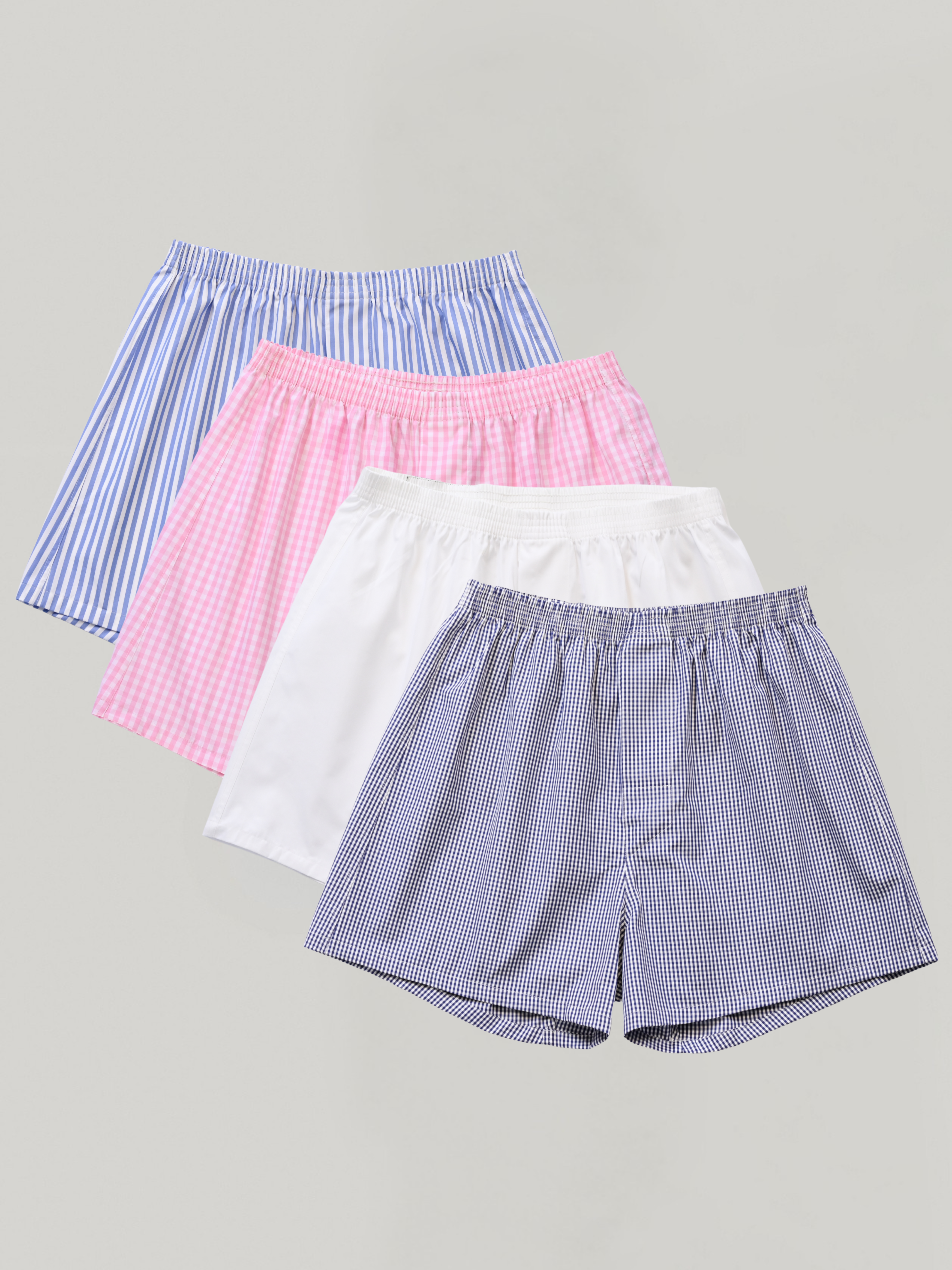 4-pack | Oxford Stripe, Alpine White, Navy & Pink Gingham