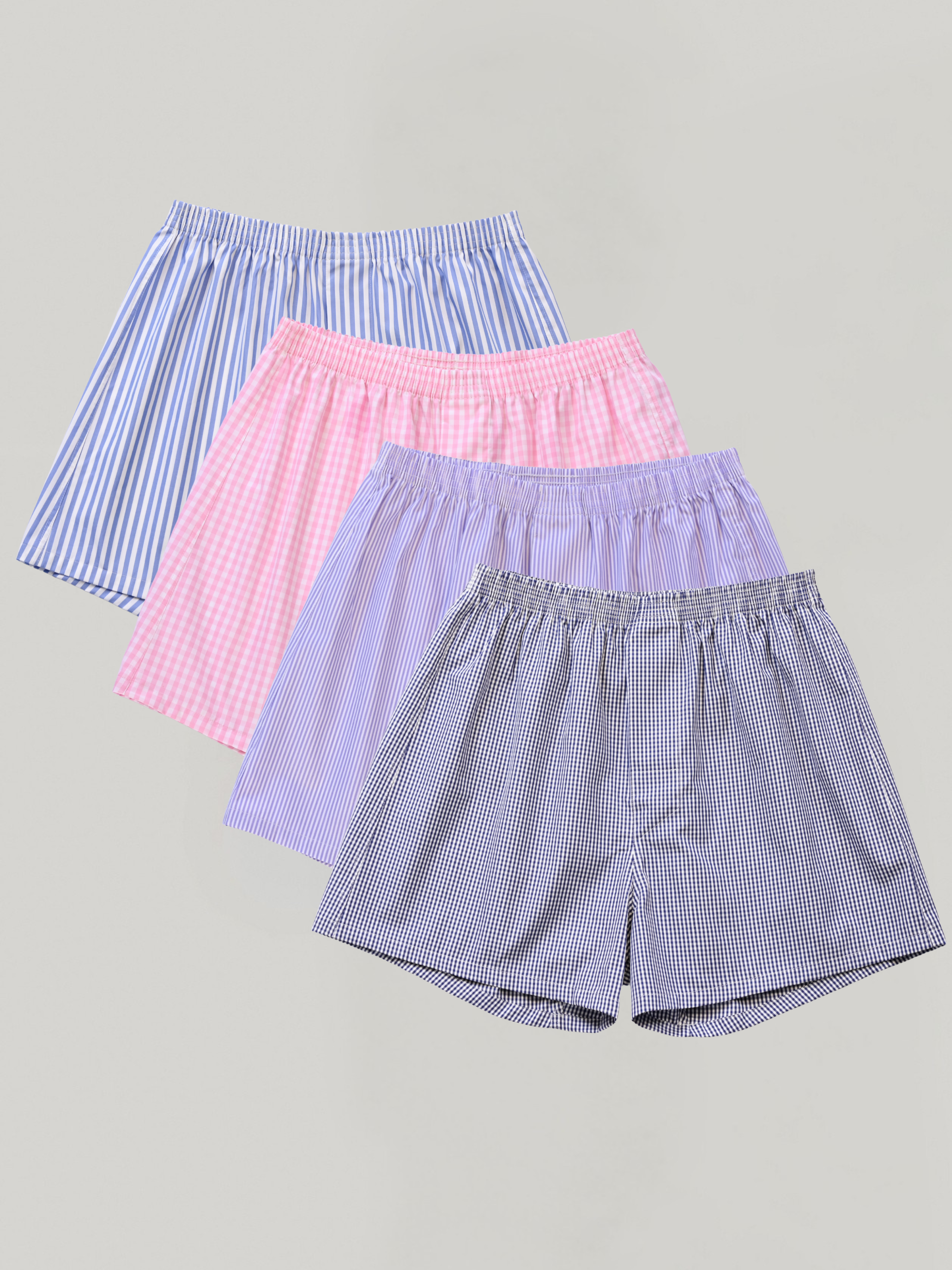 4-pack | Oxford Stripe, Lilac Pinstripe, Navy & Pink Gingham