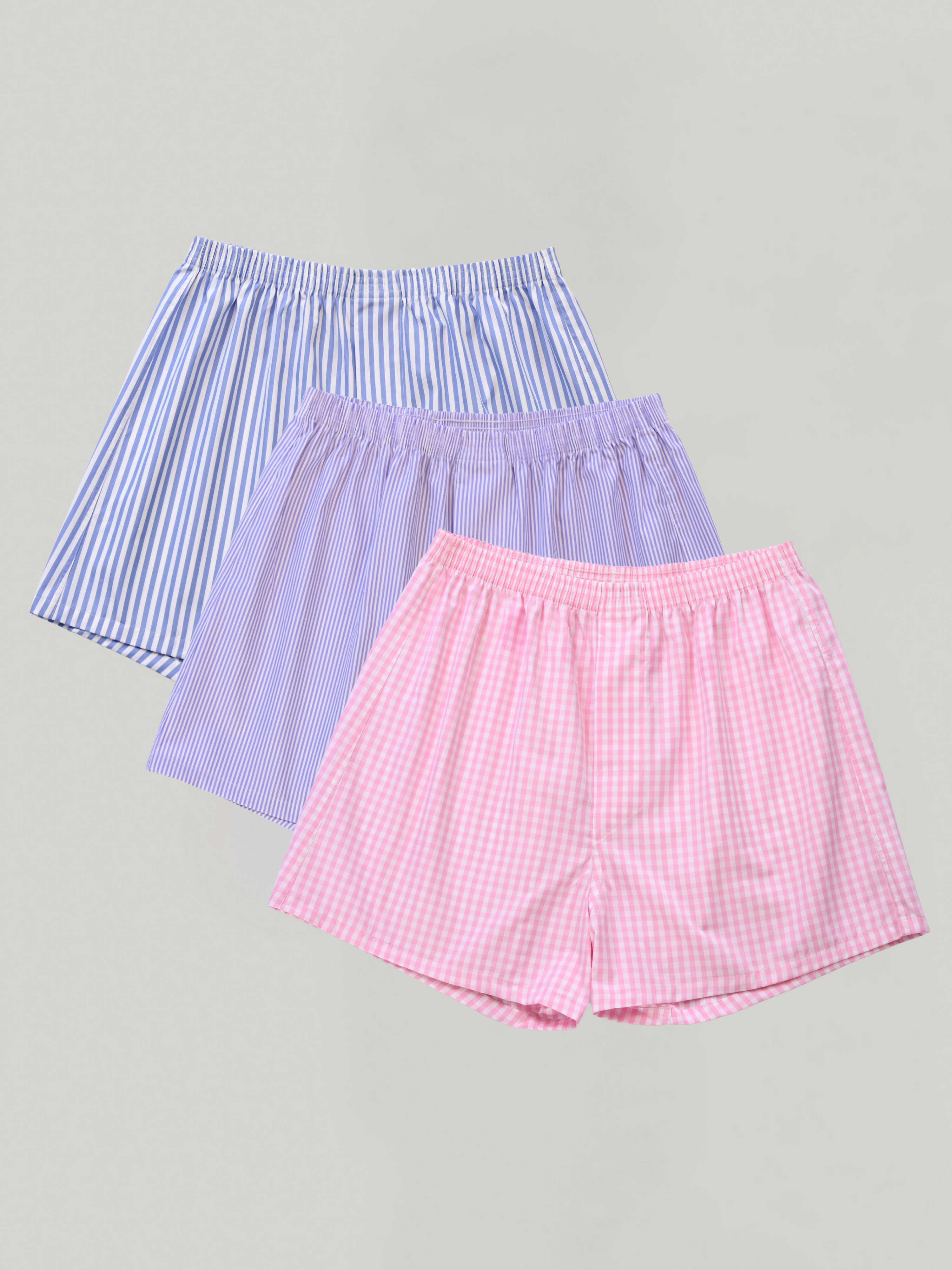3-pack | Oxford Stripe,  Lilac Pinstripe & Pink Gingham