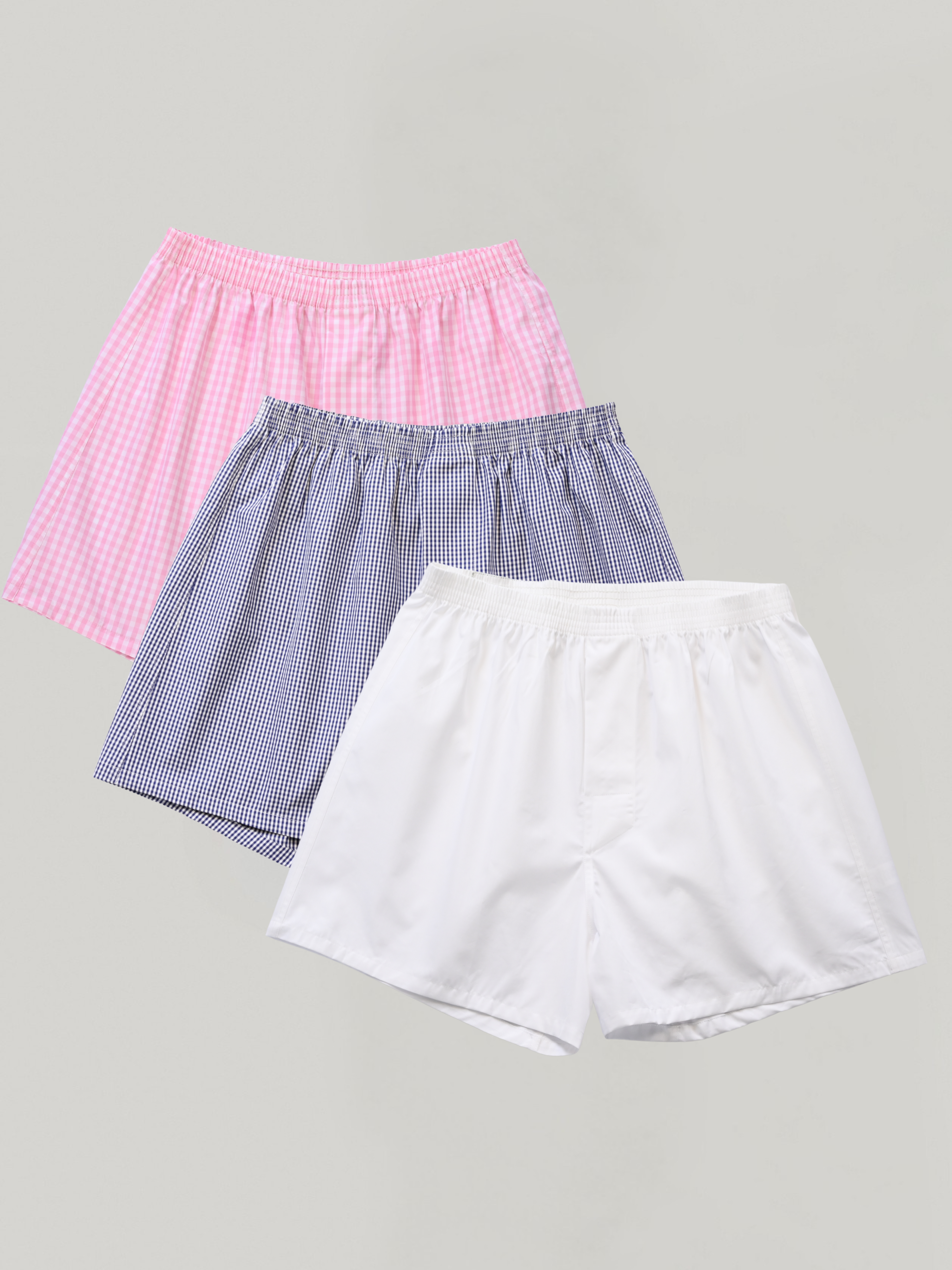 3-pack | Pink Gingham, Navy Gingham & Alpine White